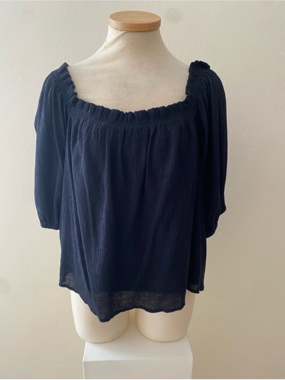 Abercrombie & Fitch black Peasant Blouse
